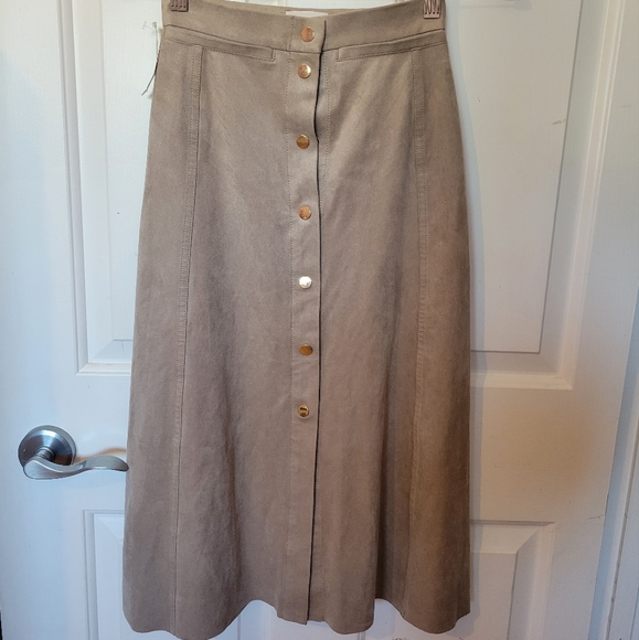 Wilfred Taupe Gaudin Faux Suede Maxi Skirt - Picture 4 of 6